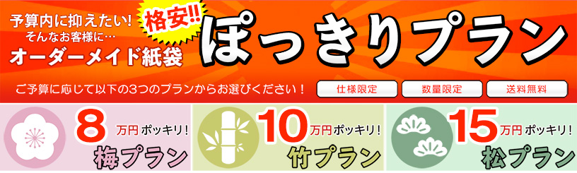 格安オーダーメイド紙袋　ぽっきりプラン