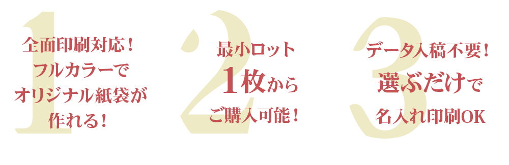 ブライダルバッグで紙袋販売netが選ばれる3つの理由