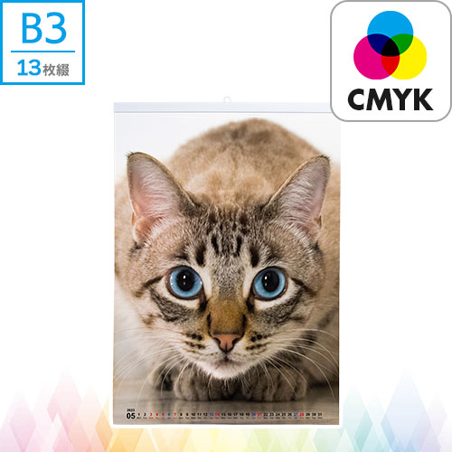 壁掛けカレンダー B3タテ 13枚綴り【CMYK】