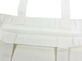 コットンバッグ　A4ワイド　ホワイト：縫製部分アップ