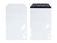 宅配袋（透け防止／テープ付）平袋Sサイズ　白　LDPE：幅200x高さ300mm　ベロ40mm