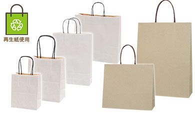 エコクラフトバッグ：再生紙使用の環境に優しい紙袋