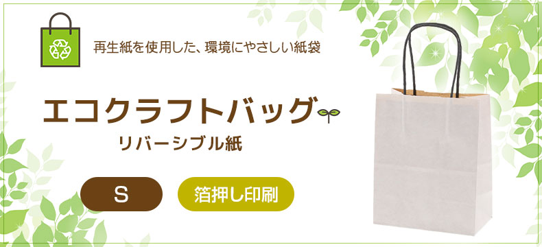 エコクラフトバッグ　リバーシブル紙　S