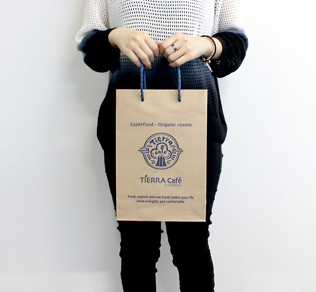TIERRA Cafe様　オリジナル紙袋　テイクアウトが嬉しいおしゃれなデザイン