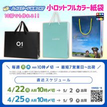 10部でもフルカラー印刷できるオリジナル紙袋 短納期スケジュール