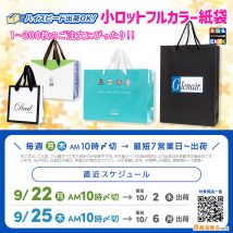 10月の連休イベントに間に合う、小ロット短納期対応オリジナル紙袋製作スケジュール