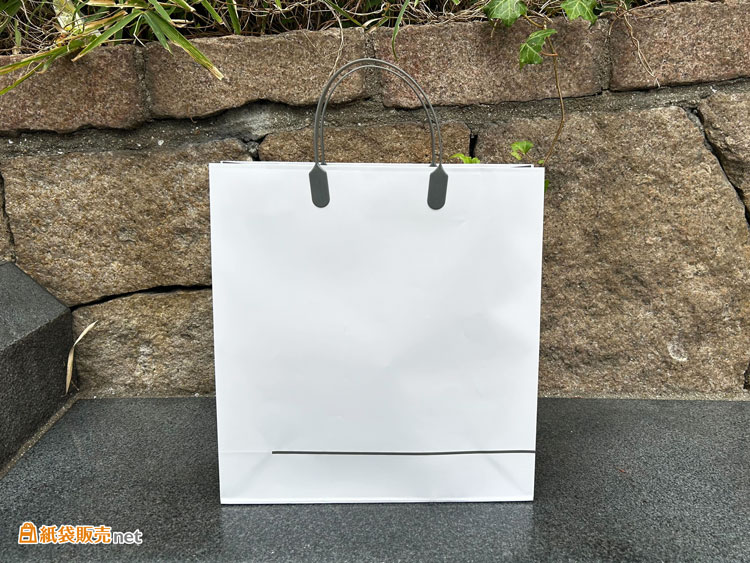 正面はシンプルなデザインのオリジナル紙袋