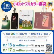 12月に間に合うオリジナル印刷紙袋のスケジュール2025 1枚から作れるフルカラー紙袋