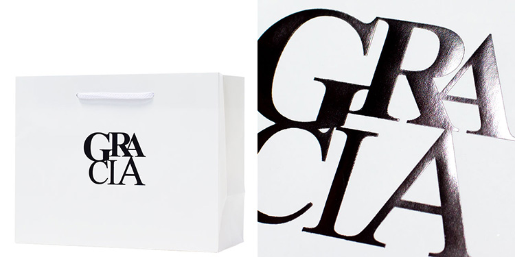 マットPP＋艶あり黒箔のオリジナル紙袋