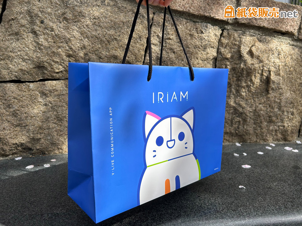 紙袋の紐色が印象を引き締めるアクセントに