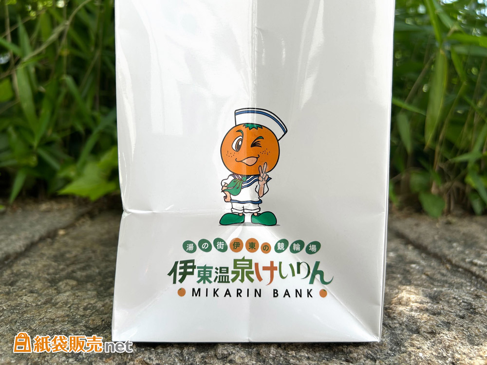 マチ部分にもデザインが入っているオリジナル紙袋
