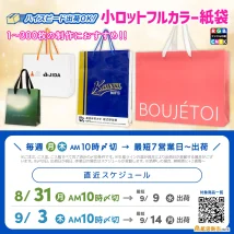 オリジナル印刷紙袋のシルバーウィーク前納品可能なスケジュール案内