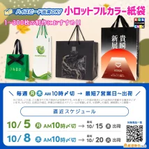 ハロウィン催事・10月末の展示会に間に合う小ロット印刷紙袋のスケジュール案内